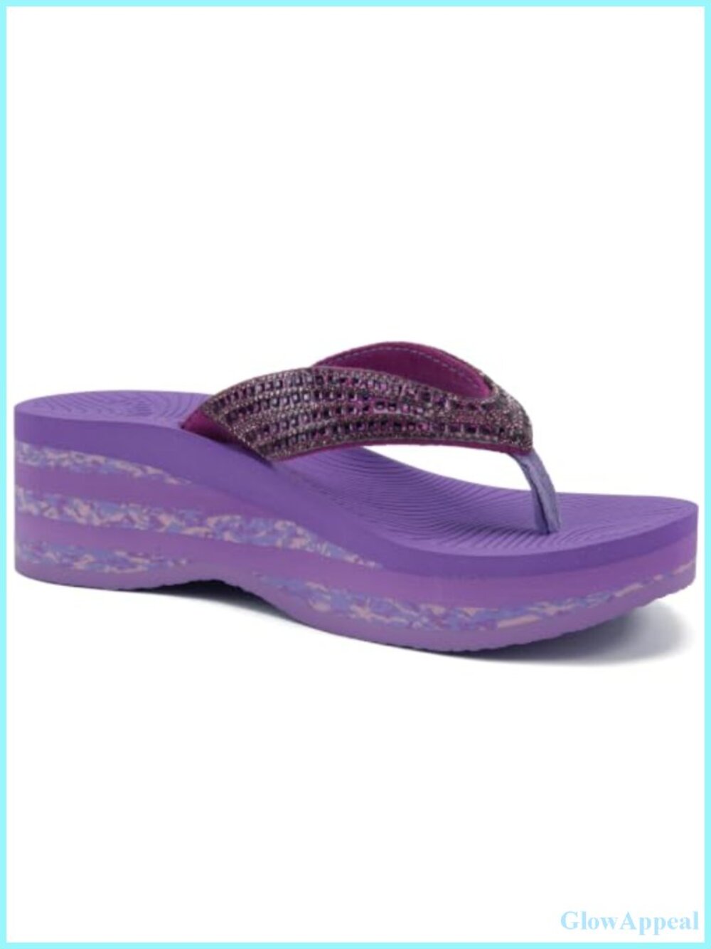 Wedge Platform Flip Flops Rhinestone Yoga Mat Arch Support Non-Slip Sandals